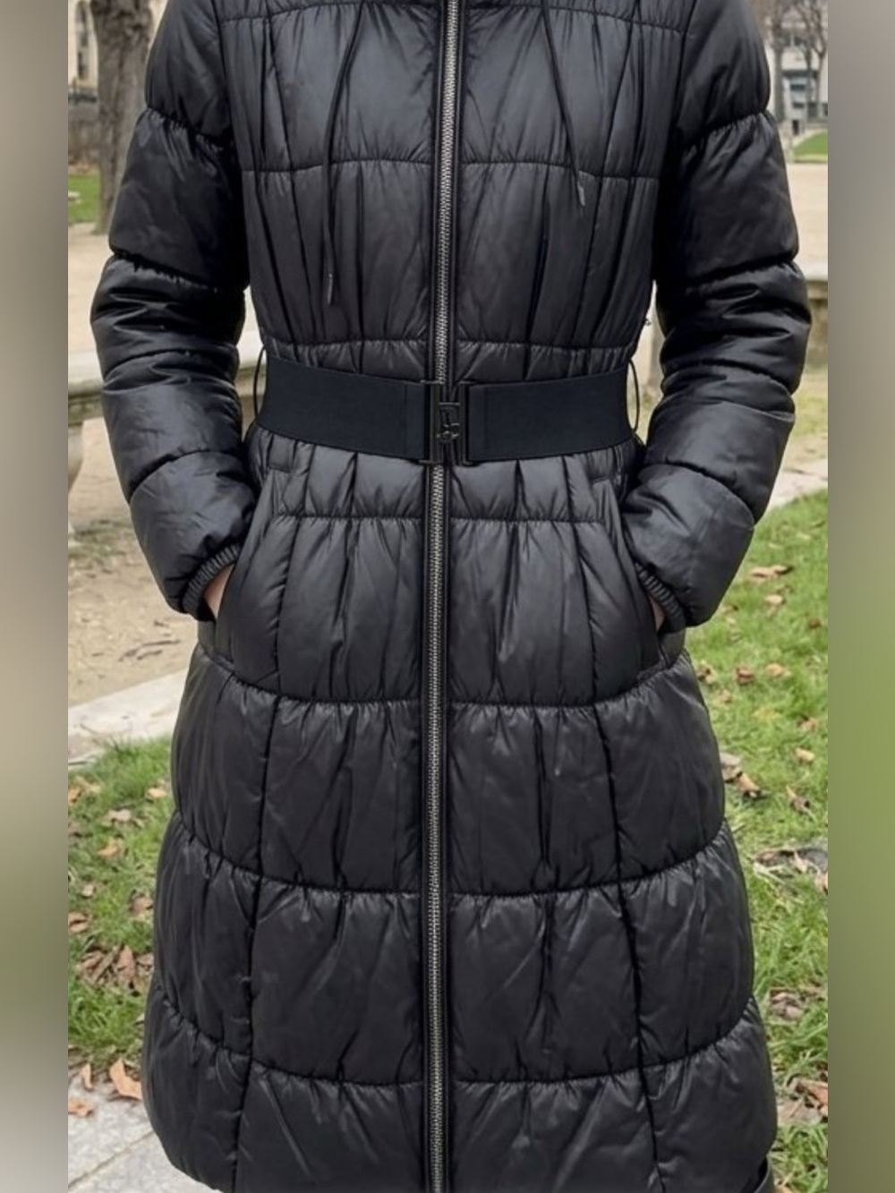 Armani Exchange Long Puffer Coat Black Size L